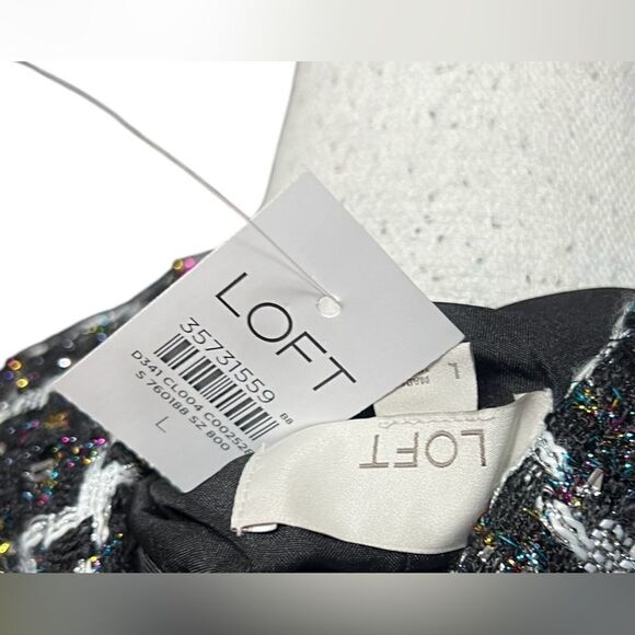 LOFT Shimmer Tweed Shirt Jacket size large NWT - Picture 7 of 8